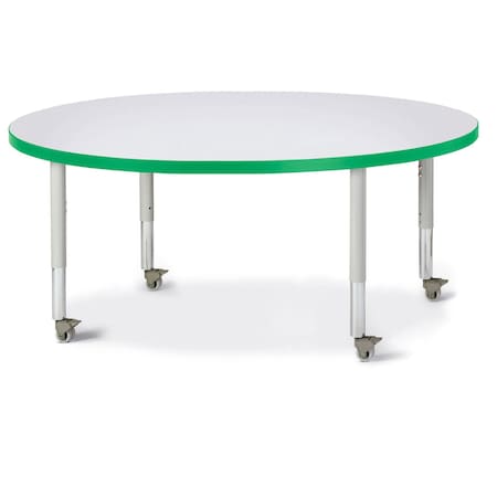 Jonti-Craft Berries Round Activity Table, 48 in. Diameter, Mobile, Freckled Gray/Green/Gray 6433JCM119